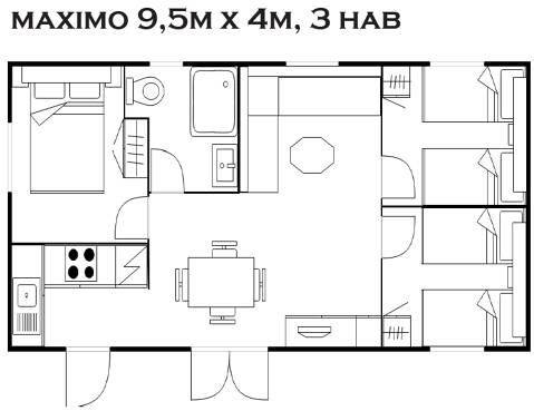 Modelo Maximo 9,5m x 4m