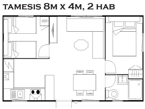 Modelo Tamesis 8m x 4m